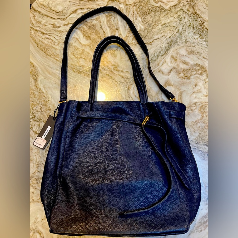 Laggo Jena Navy Leather Handbag New with Tag $475